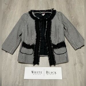 White House Black Market Brick Pattern 3/4 Sleeve Jacket - 2